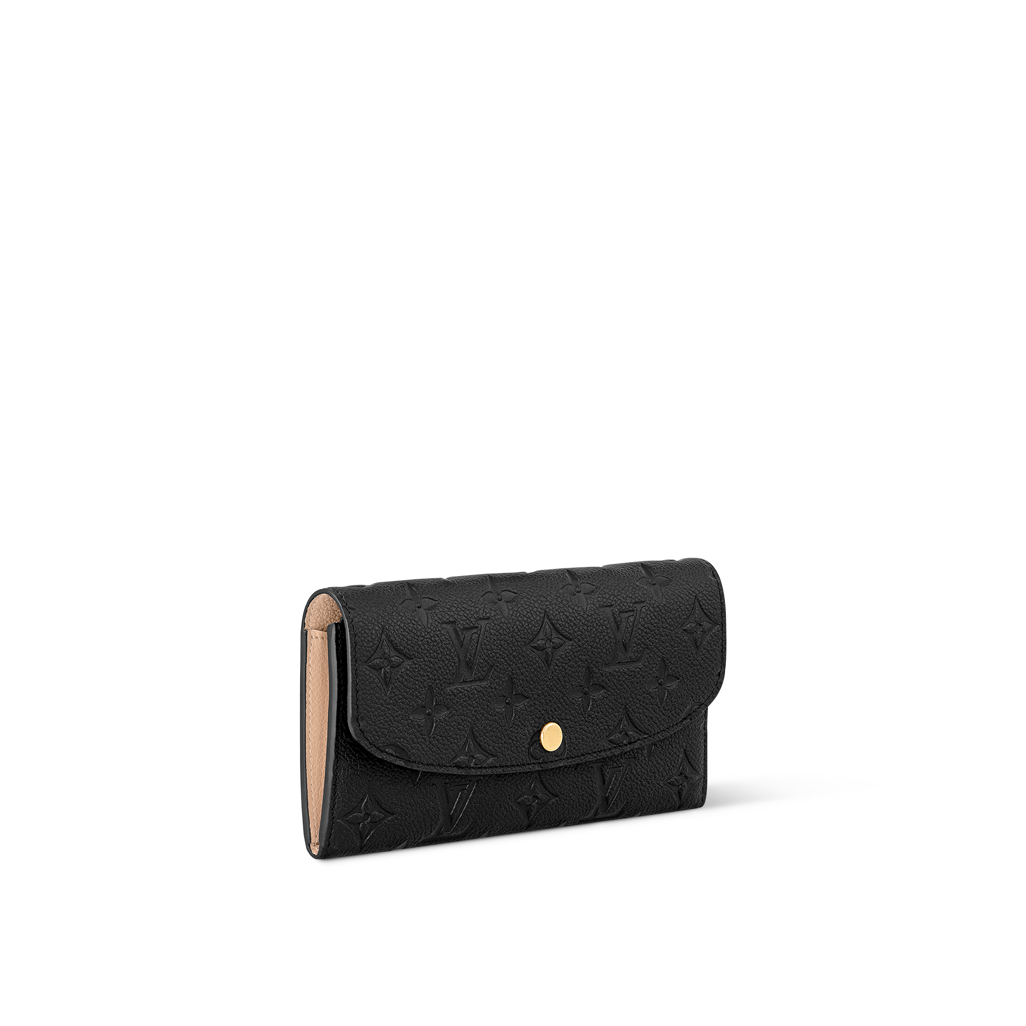 Emilie Wallet - Luxury Monogram Empreinte Leather Black | LOUIS 